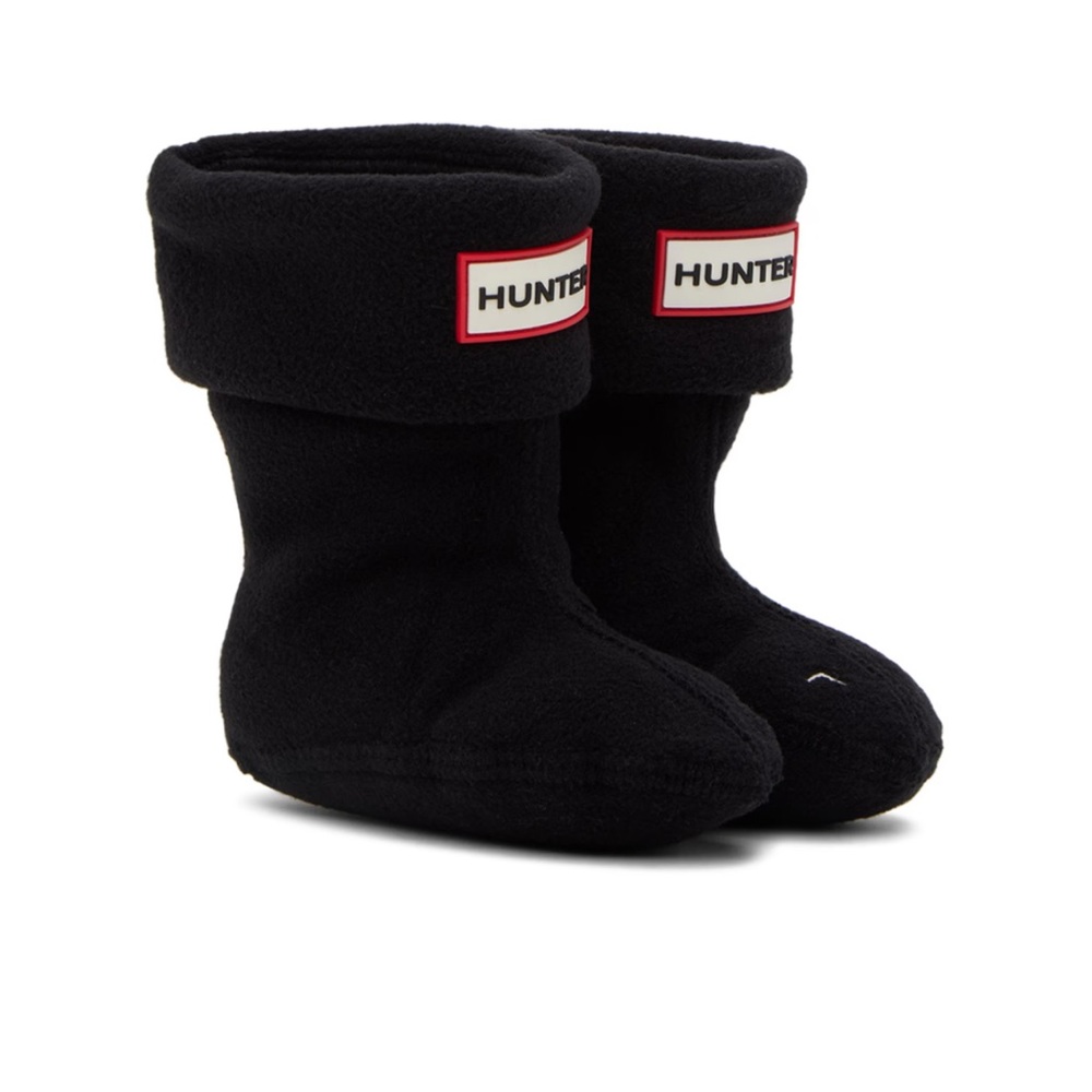 Hunter kids socks rubberized logo patch at rolled cuffs. Size XS (2 pairs )
